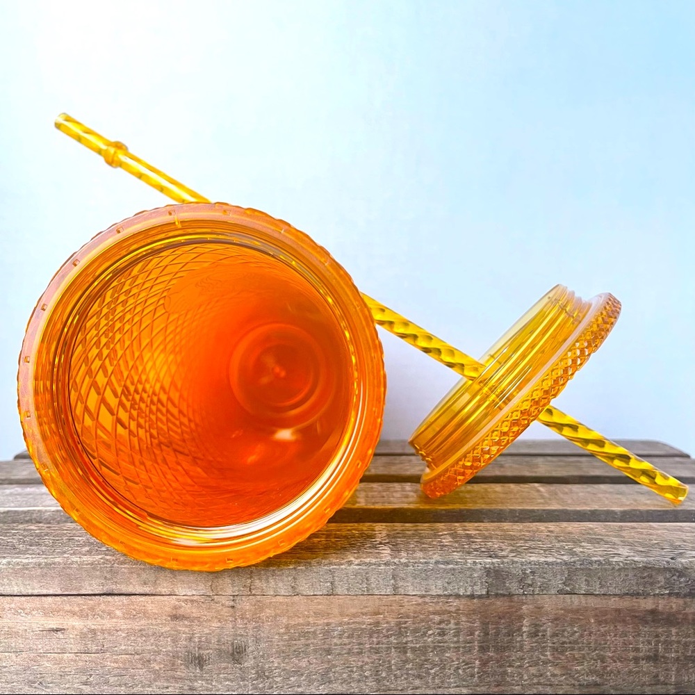 STARBUCKS 2022- Venti Mango/Orange Ombre Jeweled Cold Tumbler - Picture 3 of 4